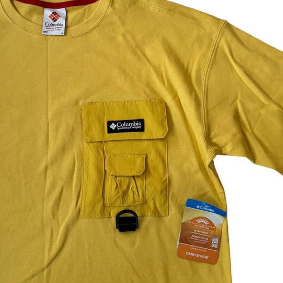 Columbia Field Creek Doubleknit Short Sleeve Men's Omni-Shade Shirt Size M NEW - Picture 2 of 6
